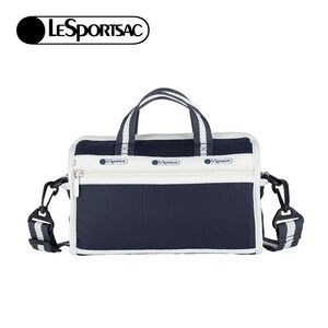 |Lesportsac Mini Duffel Crossbody 運動風手提肩背兩用小包/ 條紋海軍藍