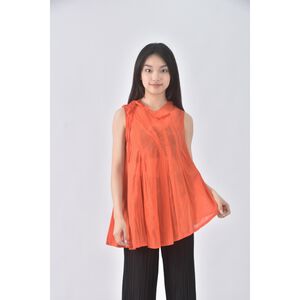 (S) tan i uciana質感無袖橘色上衣二手衣