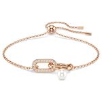 SWAROVSKI 施華洛世奇 Constella 優雅珍珠水晶手鍊-玫瑰金(5728588), , large