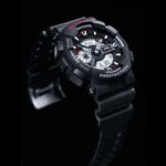 CASIO 卡西歐  G-SHOCK 經典紅黑重機雙顯手錶-55mm GA-110-1A, , large