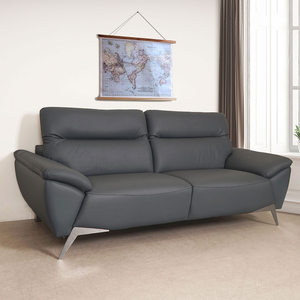 【Homelike】喜家居三人座調節式頭枕皮革沙發(2428)