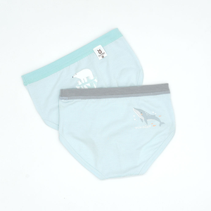 minihope美好的親子生活-沉靜海洋男童三角褲(2件組A)