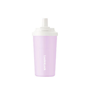 樂扣綿綿奶蓋不鏽鋼吸管隨行杯500ml-芋頭奶蓋紫