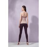YOGA FLOW Venus Tank - 撞色網紗長版上衣 - 沙褐粉 Camel, , large