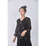 (S) lan ling黑色長袖上衣二手衣, , large