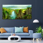 【御畫房】天瀑 國家一級畫師手繪油畫60×120cm(VF-136), , large