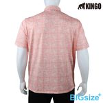 KINGO-大尺碼-男款 排汗POLO衫-粉桔-413206, , large