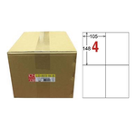 【龍德】LONGDER 三用電腦標籤 A4 4格 105*148mm 白色 1000張/箱 LD-803-W-B(適用雷射、噴墨、影印), , large