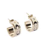 COACH CC Logo 琺瑯及玻璃水鑽環狀耳環(金色/白色), , large