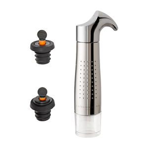 LDV-Gard vin ON/OFF Vacuum Preservation Set - Bright Chrome