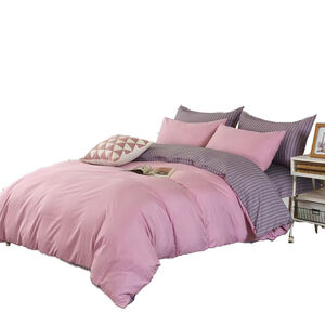 石墨烯條紋雙人床包組-150x186cm紫