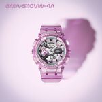 CASIO 卡西歐 G-SHOCK 未來系列 半透明女錶手錶 GMA-S110VW-4A, , large