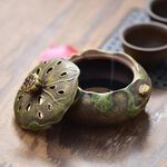 【A&R】招財開運 陶瓷好運連連 蓮花香爐 - 古陶蓮花, , large