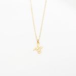 【Angel & Me】金色 蜂鳥 Hummingbird s925 純銀 厚鍍 24k純金 項鍊 情人節禮物, , large
