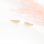 【Angel & Me】天使 夢想 翅膀 Wing s925 純銀 厚鍍 18k 玫瑰金 一對 耳環 耳夾 生日 禮物, , large