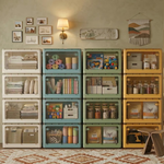 【AOTTO】72L升級加厚款五開門可疊加折疊收納箱-白色4入(AL-260W), , large