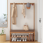 【AOTTO】日式玄關收納衣帽架換鞋凳-100公分(HA-036), , large