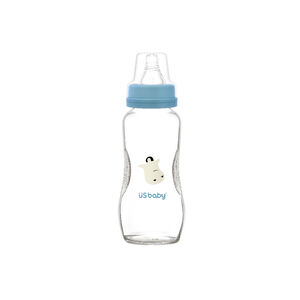 優生母感玻璃奶瓶一般口徑240ml-企鵝