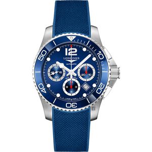 LONGINES 浪琴 深海征服者浪鬼陶瓷計時潛水機械錶-藍/43mm L38834969