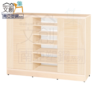 【文創集】摩斯 環保4.6尺南亞塑鋼推門鞋櫃(客約商品)