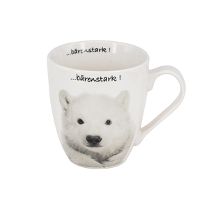 【YU Living】俏皮動物造型陶瓷馬克杯 早餐咖啡杯 600ml-薩摩耶犬