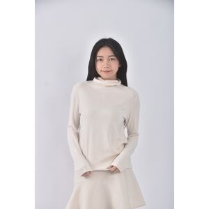 (S) gozo棉質高領杏色長袖上衣二手衣