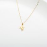 【Angel & Me】金色 蜂鳥 Hummingbird s925 純銀 厚鍍 24k純金 項鍊 情人節禮物, , large