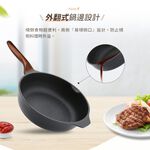 【美國MotherGoose 鵝媽媽】皮克超銀石IH導磁超硬不沾鍋深平底鍋28cm 不沾鍋 平底鍋 不沾平鍋, , large