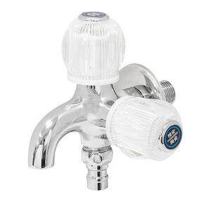 Rotary double outlet faucet