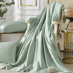 【Betrise】Graphite Green | C Energy Series 60 Count 100% Pure Tencel Light Quenched Graphene Cotton Quilt/Four Seasons Quilt 5X6.5 feet per piece (extra size will give you 2 pillowcases of the same style), , large