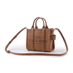 MARC JACOBS THE LEATHER TOTE 粒面皮革迷你托特包/堅果棕, , large