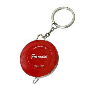 【Panrico 百利世】1.5M鑰匙圈自動伸縮布尺(公分-英吋  皮尺 量尺) 紅色