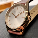 [星晴錶業]COACH手錶,28mm,CH00054白色錶面玫瑰金錶殼粉紅真皮皮革錶帶款, , large