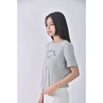 (S) yyd質感蝴蝶結灰色短袖上衣二手衣, , large