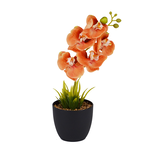 【YU Living】人造小蘭花盆 仿真蘭花盆栽 高30cm-橘色, , large