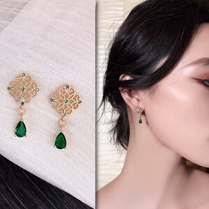【Gulicc 】古莉可 耳環 祖母綠水滴耳墜