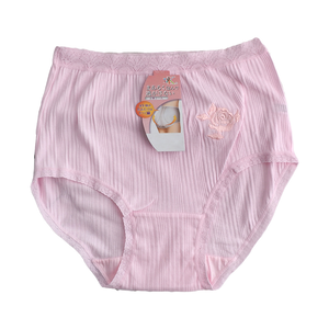 大尺碼純棉繡花直條女內褲-88760-XL-6件