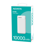 【ADATA 威剛】C100 白色 行動電源 10000mAh QC/PD 快充 薄型行動電源, , large