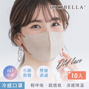 【千康購物網】CICIBELLA 6D冷感輕呼吸口10入-米