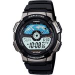 CASIO 卡西歐 10年電力 雷達式世界地圖手錶-金屬灰 AE-1100W-1A, , large