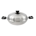 [American MotherGoose] Medical-grade 316 stainless steel Leo IH magnetic seven-layer composite gold wok 40cm + red and black silicone pan + free 316 cooking pot + food clip , , large