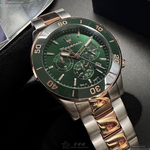 [星晴錶業]MASERATI手錶,44mm,R8873600004墨綠色錶面金綠色錶殼金銀相間精鋼錶帶款, , large