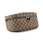 GUCCI GG Logo 緹花布及皮革腰包/胸口包/咖啡色, , large