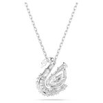 SWAROVSKI 施華洛世奇 Swan 天鵝優雅律動 白色水晶項鍊(5732412), , large