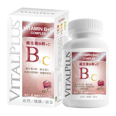 [佑全保健藥妝] VITALPLUS維生素B群+C膜衣錠60錠/瓶