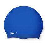 NIKE 成人矽膠泳帽 比賽 競賽 訓練 游泳 運動 簡約 素色 通用尺寸 低過敏 彈性 舒適 矽膠 貼合 耐用 黑 藍, 黑, large