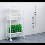 【Y HOUSE】Japanese style simple gap three-layer cart (with wheels) storage basket small item storage gap cart plastic basket, , large
