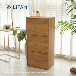 3-Tier Cube Bookcase with Magnetic Doors