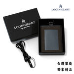 [LOGINHEART]免取卡正面感應證件套 摩卡藍 可客製 其他夾層票卡不干擾 臺灣製造獨家精品 附矽膠掛繩, , large