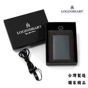 [LOGINHEART]免取卡正面感應證件套 摩卡藍 可客製 其他夾層票卡不干擾 臺灣製造獨家精品 附矽膠掛繩